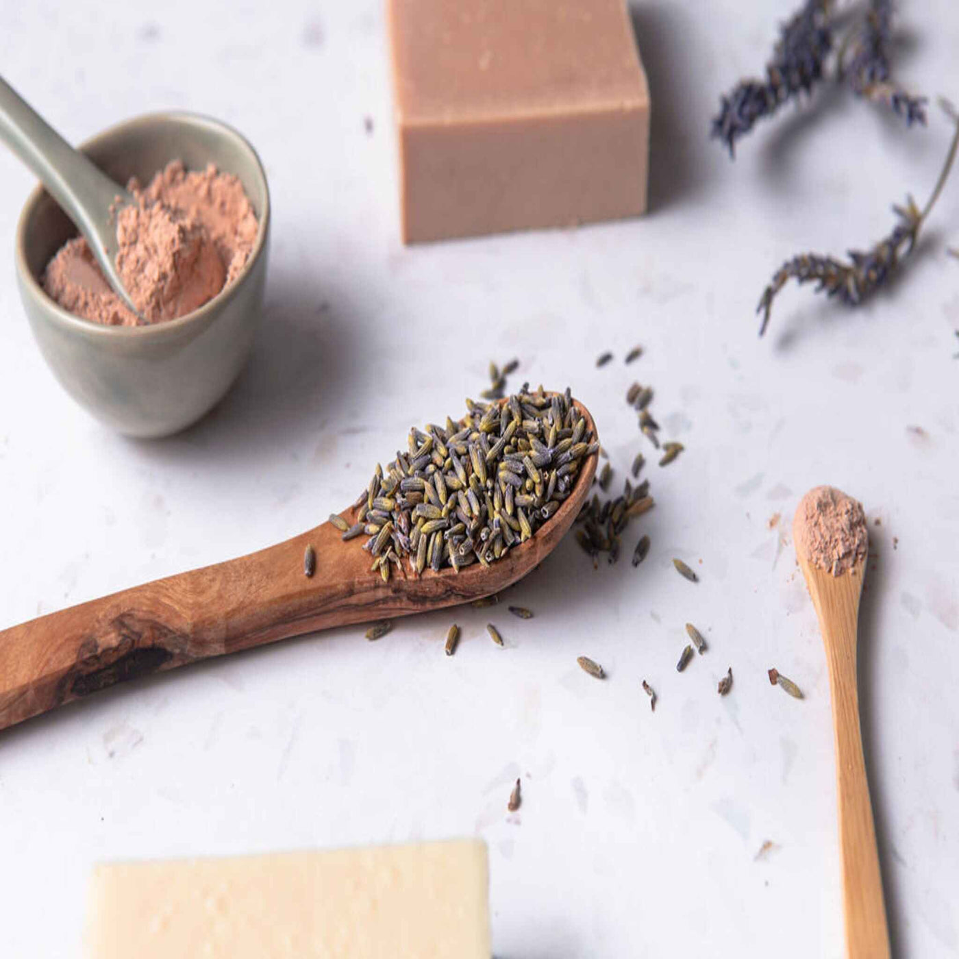 Lavender On Wooden Spoon