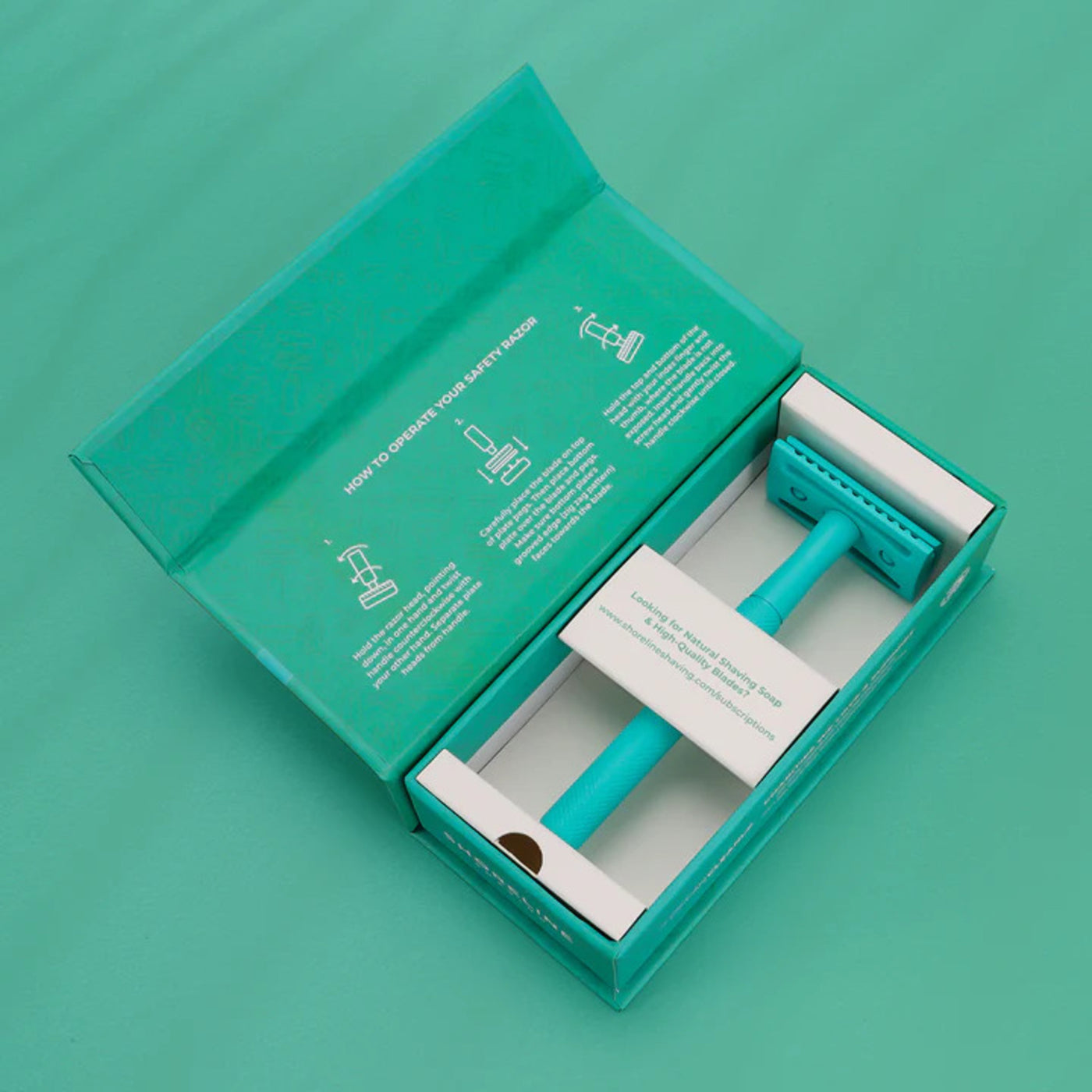 Teal Safety Razor In Box