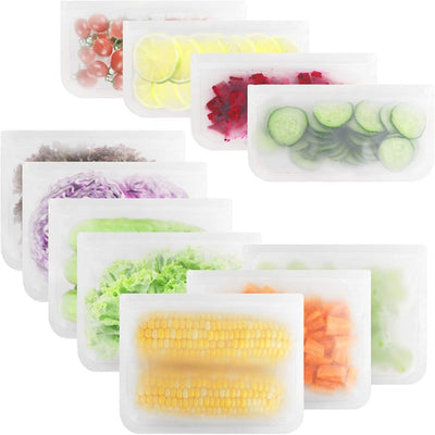  clear Reusable food storage ziplock bags set of 11